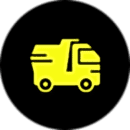 A yellow truck is shown in the picture.