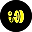 A yellow and black icon of an ear.
